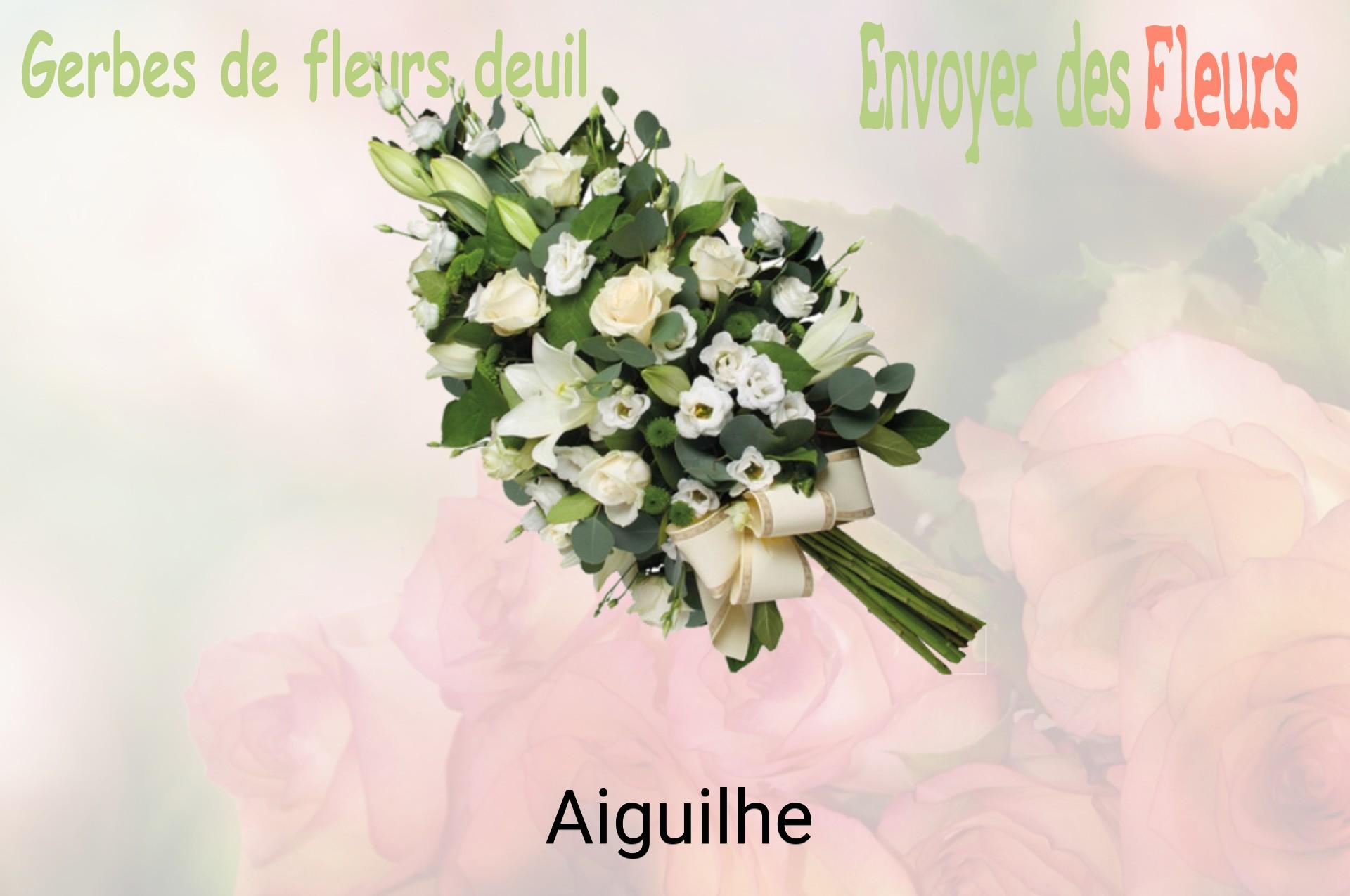 Gerbe de fleurs de deuil livrée à Aiguilhe